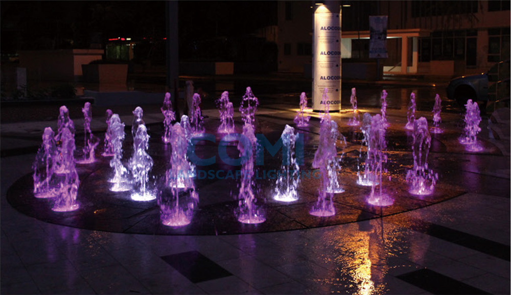 dry land led fountain light application_case