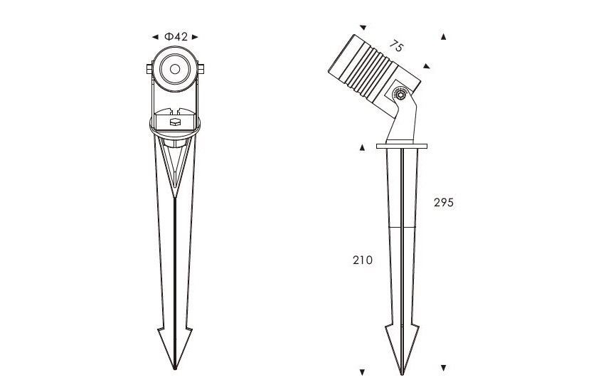 B3AB0157 and B3AB0106 led garden spot light dimensional drawing