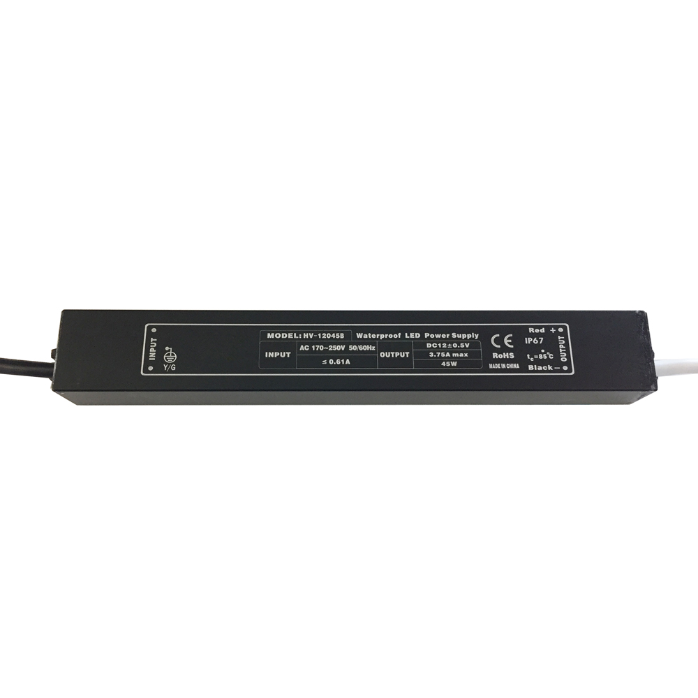 12V or 24VDC 45W Output IP67 Outdoor Waterproof LED Driver