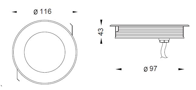 IP67 LED Wooden Floor light dimensions