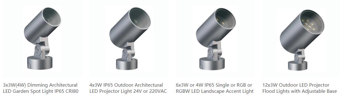 IP65 LED spot light with round base for wall or ground or ceiling surface mounted