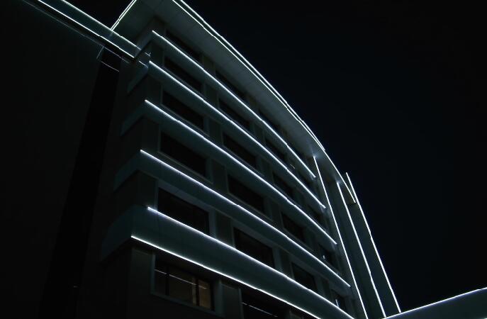 Neon LED strip Application for building outline 