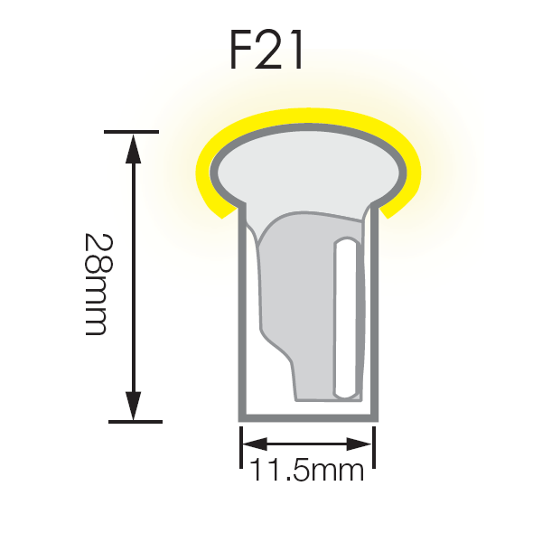 Domed Shape Neon LED Flex 24V 48VDC for Outdoor Contour Light