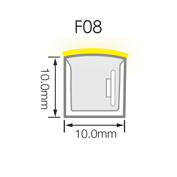 10mm Flex Neon Light Injection Moulded Connector IP68 for Pool