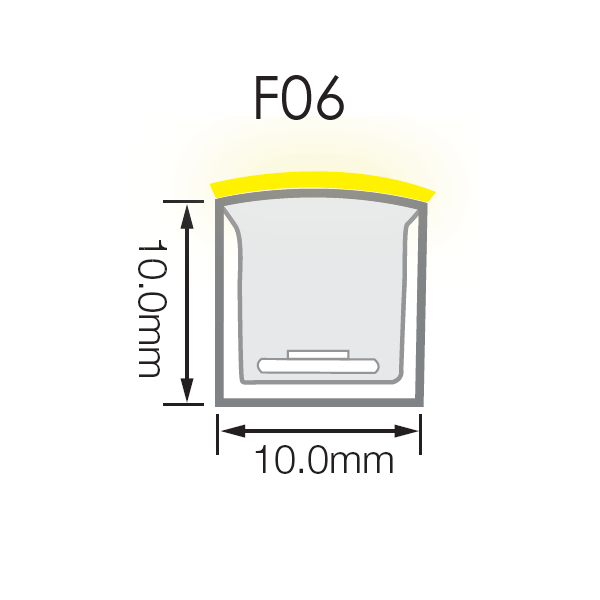IP68 Top View PVC or Silicone LED Neon Flex with 10x10mm Mini Size