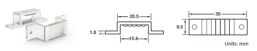 Mounting clip for neon LED strip