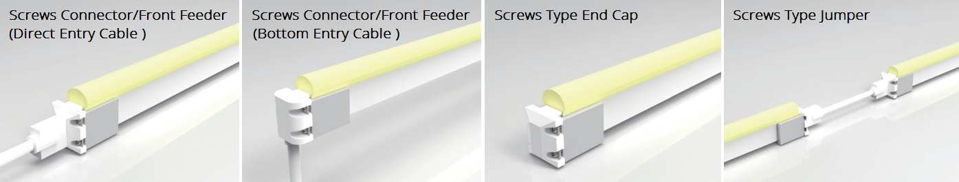 IP67 DIY Screws connector for domed shape neon LED strip