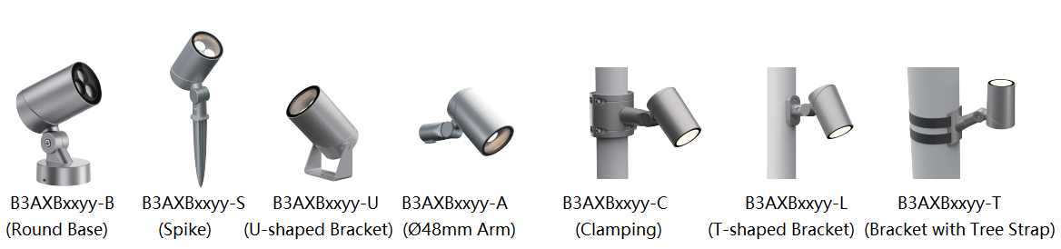 Extensive Optional Mounting Accessories for IP66 outdoor LED Projector Light