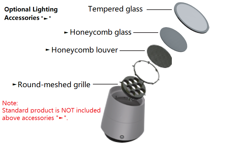 Optional Lighting control accessories for tree uplight mount on ground