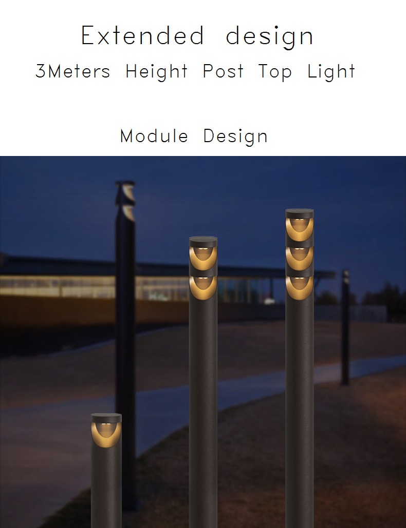 3Meters post top bollard luminaire
