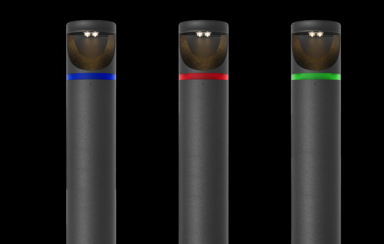 bollard light with Optional R/G/B color luminous accent